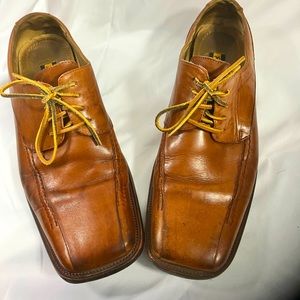Stacy Adams Brown Comfy Square Toe, Lace up, Men Dress Shoes Size 9